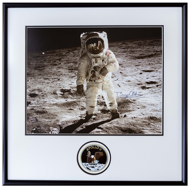 Spectacular Buzz Aldrin Signed 20'' x 16'' Photo -- With Novaspace COA